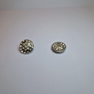 Гудзик на ніжці нікель з камінцями 1.4 см