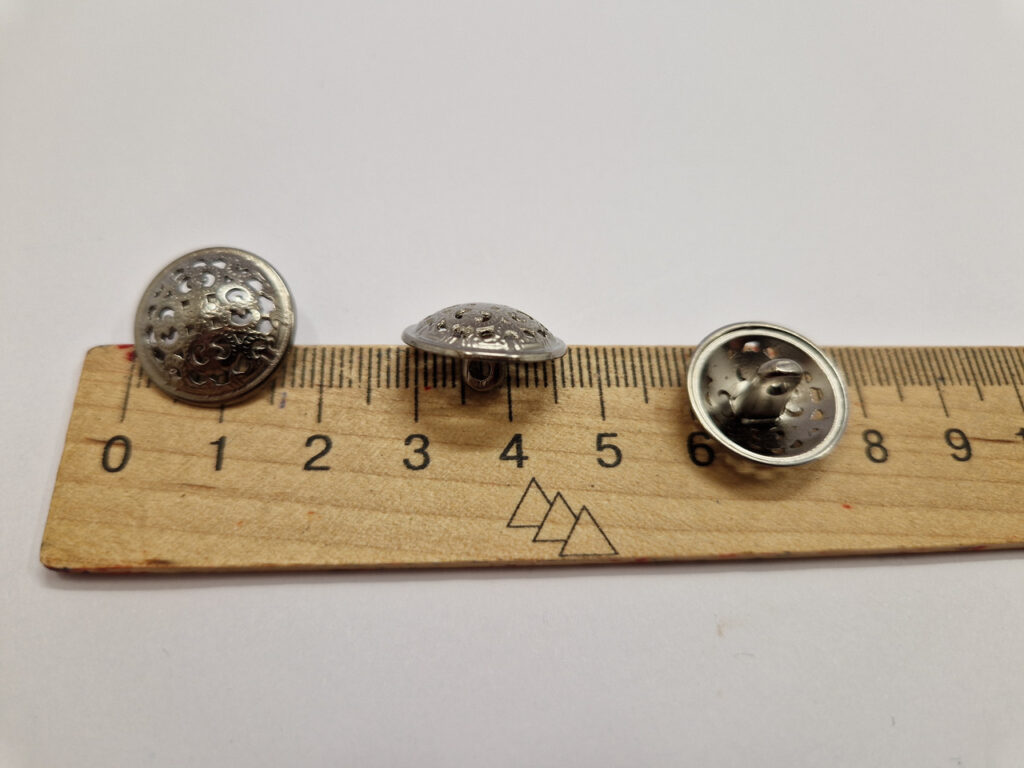 Гудзик на ніжці темний нікель металевий 1.7 см