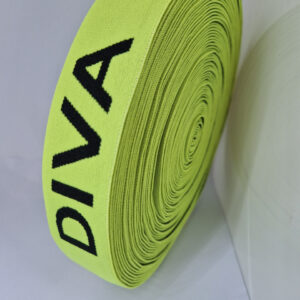 Стрічка спортивна жовто-чорна з написом diva 3.5 см — жовтий, 35 мм