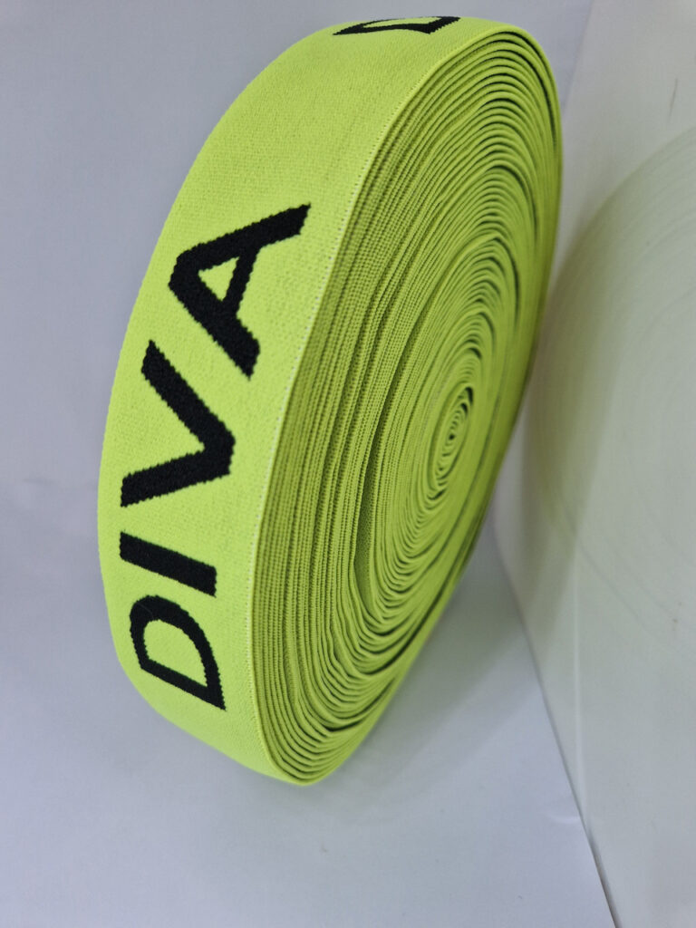 Стрічка спортивна жовто-чорна з написом diva 3.5 см — жовтий, 35 мм
