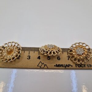 Гудзик на ніжці золотистий з камінцями (в наявності три кольори та три розміри) - 2,3 см