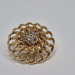 Гудзик на ніжці золотистий з камінцями (в наявності три кольори та три розміри) - 2 см