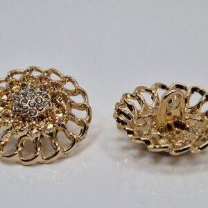 Гудзик на ніжці золотистий з камінцями (в наявності три кольори та три розміри) - 2 см