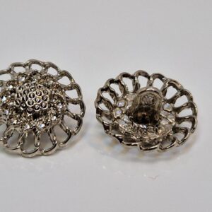 Гудзик на ніжці сріблястий з камінцями (в наявності три кольори та три розміри) - 1,8 см