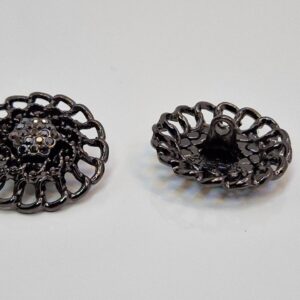 Гудзик на ніжці чорна з камінцями (в наявності три кольори та три розміри) - 2,3 см