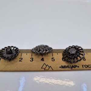 Гудзик на ніжці чорна з камінцями (в наявності три кольори та три розміри) - 2 см