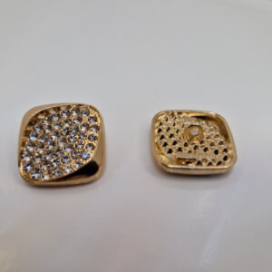 Гудзик на ніжці золотистий з камінцями (в наявності три кольори та три розміри) - 2 см