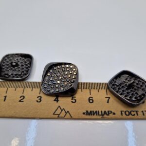 Гудзик на ніжці чорна з камінцями (в наявності три кольори та три розміри) - 2,5 см