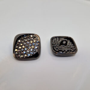 Гудзик на ніжці чорна з камінцями (в наявності три кольори та три розміри) - 1,8 см