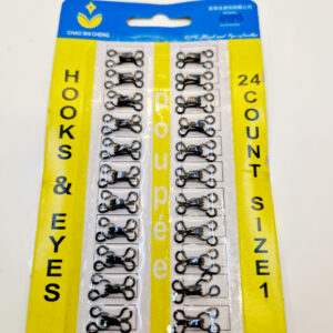 Пришивні гачки для одягу, чорні металеві розмір 1