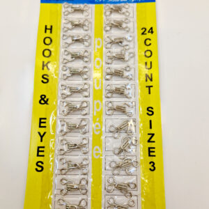 Пришивні гачки для одягу, сріблясті металеві розмір 3