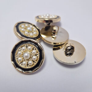 Гудзик на ніжці золотистий з камінцями (в наявності три розміри) - 2,2 см