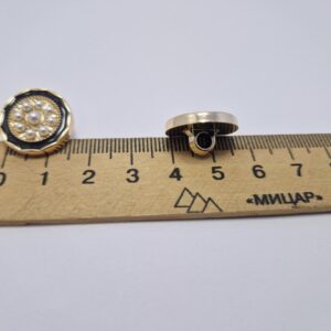 Гудзик на ніжці золотистий з камінцями (в наявності три розміри) - 1,7 см