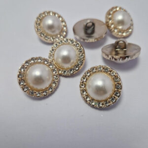 Гудзик на ніжці золотистий з камінцями (в наявності три розміри) - 2,2 см