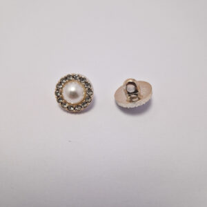 Гудзик на ніжці золотистий з камінцями (в наявності три розміри) - 1,5 см