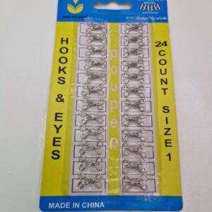 Пришивні гачки для одягу, сріблясті металеві розмір 1