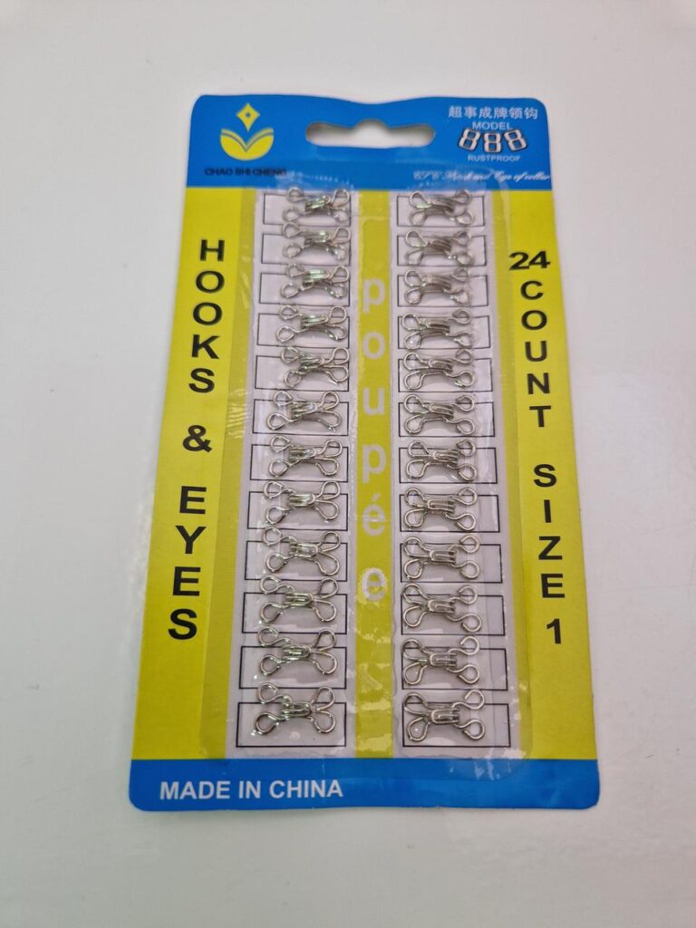 Пришивні гачки для одягу, сріблясті металеві розмір 1