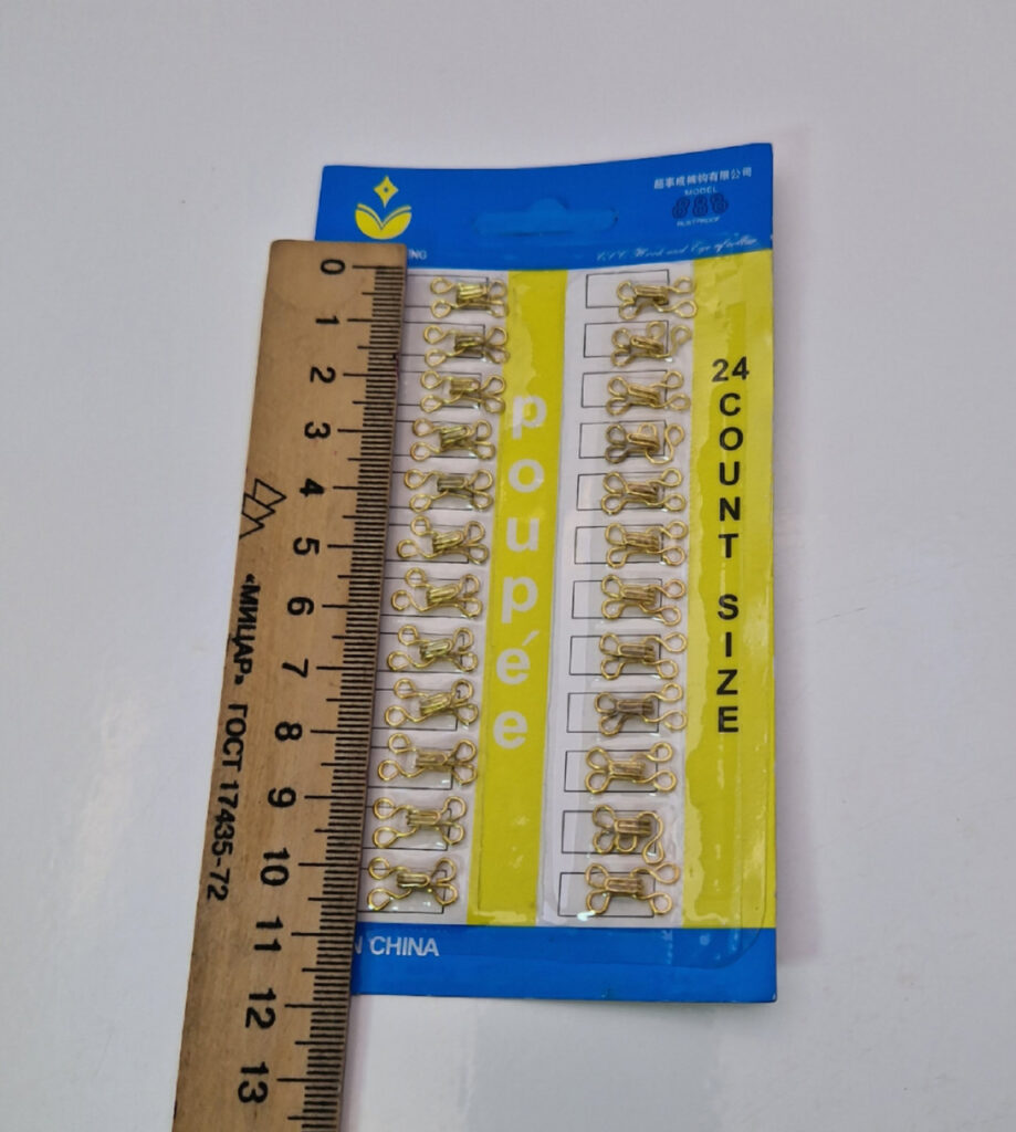 Пришивні гачки для одягу, золотистий металеві розмір 1