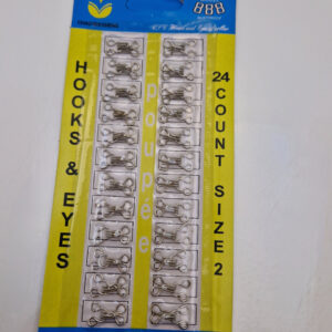 Пришивні гачки для одягу, сріблясті металеві розмір 2