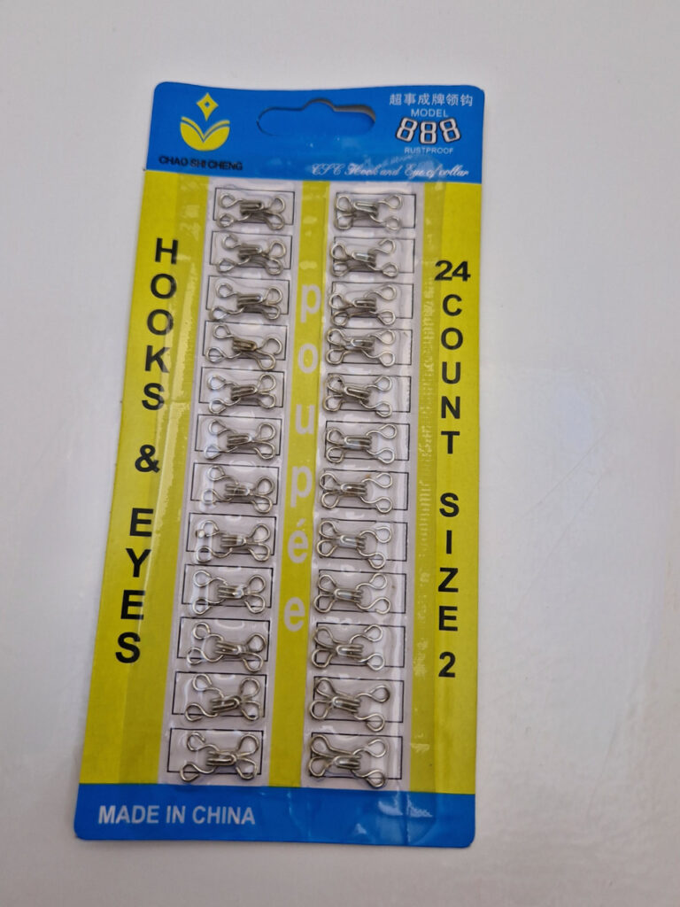 Пришивні гачки для одягу, сріблясті металеві розмір 2