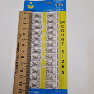 Пришивні гачки для одягу, сріблясті металеві розмір 2