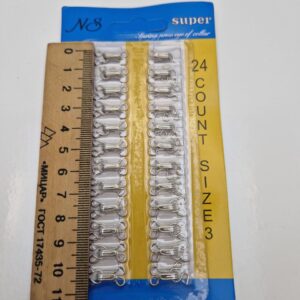 Пришивні гачки для одягу, сріблясті металеві розмір 3