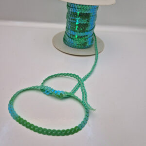 Паєтки на нитці, бірюзові голограмма