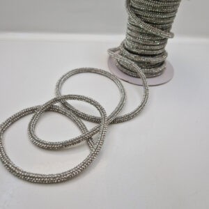 Стразовий шнур силіконовий 4 мм - стрази гематит