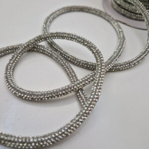 Стразовий шнур силіконовий 4 мм - стрази гематит