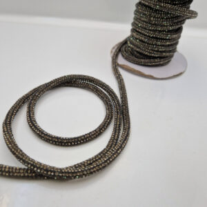 Стразовий шнур силіконовий 4 мм - стрази гематит