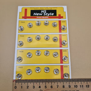 Кнопка пришивна металева ns new style, колір срібло, 1 см