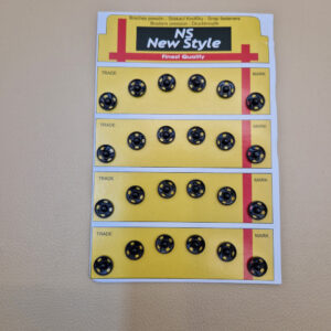 Кнопка пришивна металева ns new style, колір чорний, 1 см