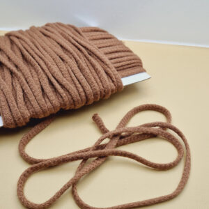 Шнур бавовняний коричневий 5 мм
