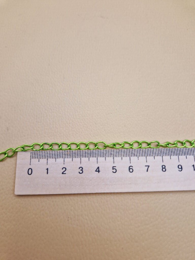 Декоративний ланцюг колір зелений — метал, зелений