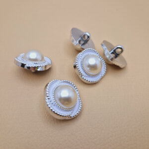 Гудзик на ніжці срібляста (в наявності три розміри) - 2.3 см