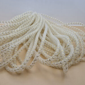 Шнур (регілін-тубуляр) декоративний з люрексом молочний 10 мм, в наявності 7 кольорів