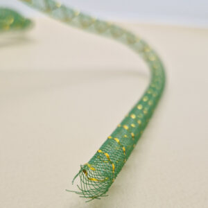 Шнур (регілін-тубуляр) декоративний з люрексом зелений 10 мм, в наявності 7 кольорів